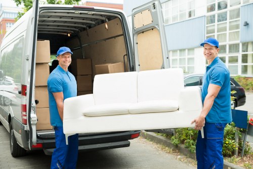 Professional house movers handling belongings in Marylebone